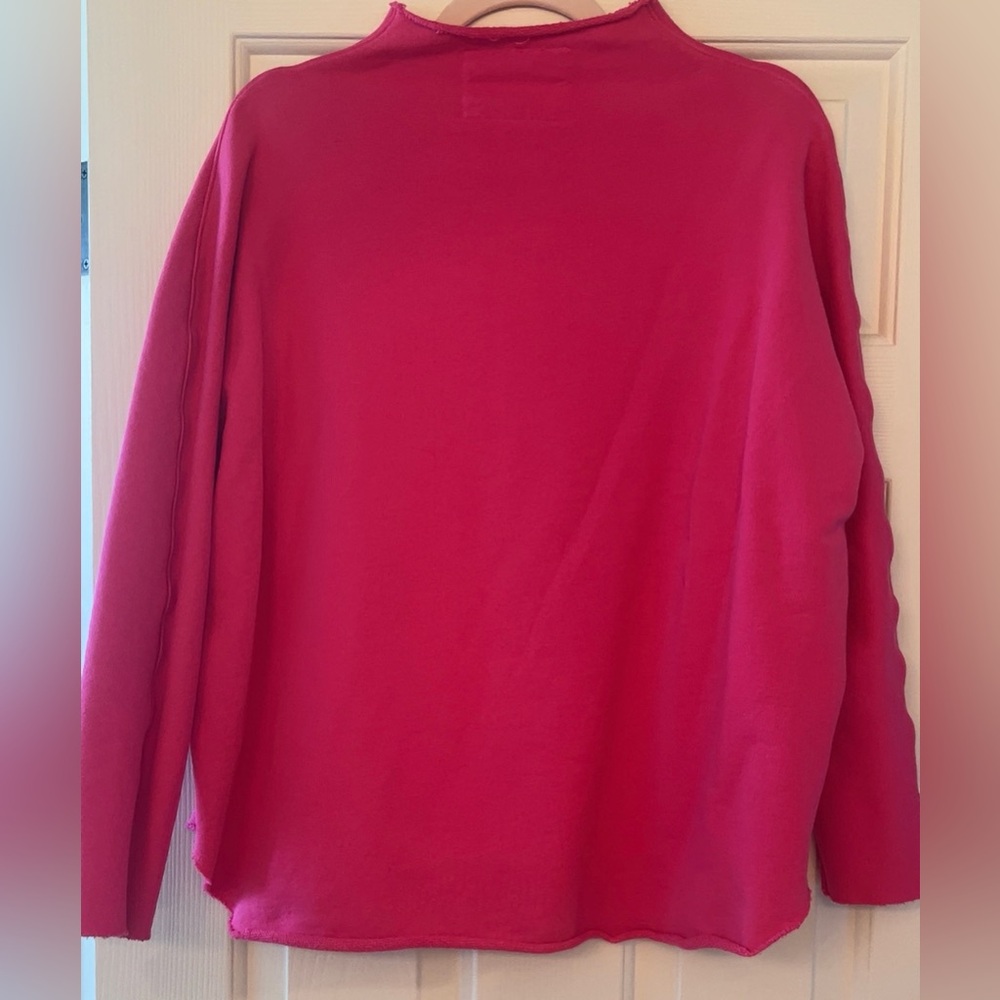 NWOT| Frank & Eileen | Women’s Bold Pink Effie Funnel Neck Capelet Sweatshirt - Picture 5 of 7